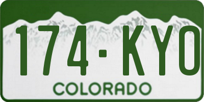 CO license plate 174KYO