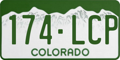 CO license plate 174LCP