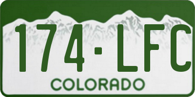 CO license plate 174LFC