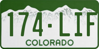 CO license plate 174LIF