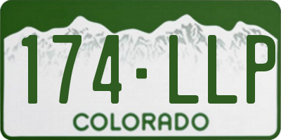 CO license plate 174LLP