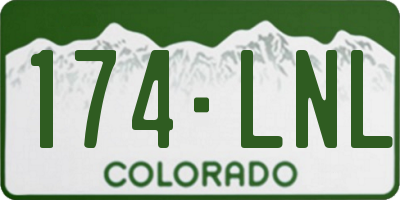 CO license plate 174LNL