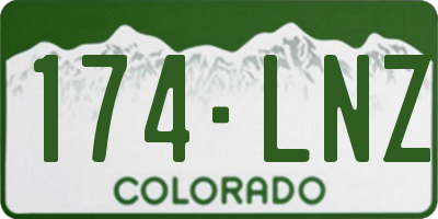 CO license plate 174LNZ