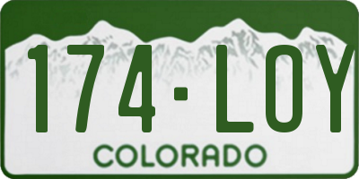 CO license plate 174LOY