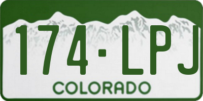 CO license plate 174LPJ