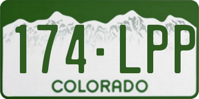 CO license plate 174LPP