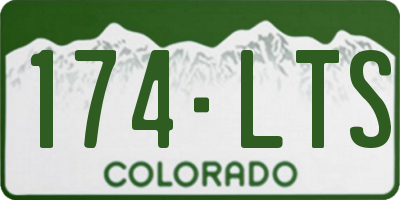 CO license plate 174LTS