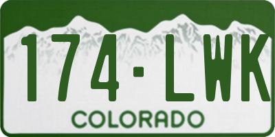 CO license plate 174LWK