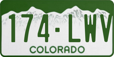 CO license plate 174LWV