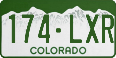 CO license plate 174LXR