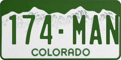 CO license plate 174MAN