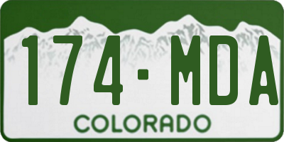 CO license plate 174MDA