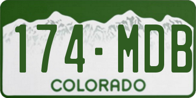 CO license plate 174MDB