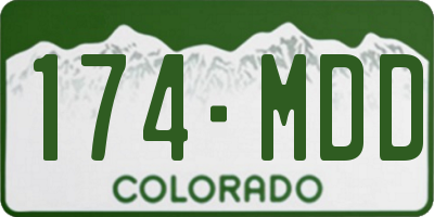 CO license plate 174MDD