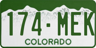 CO license plate 174MEK