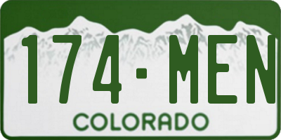CO license plate 174MEN