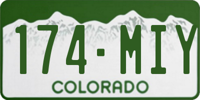 CO license plate 174MIY
