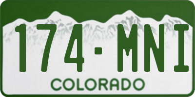 CO license plate 174MNI
