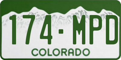 CO license plate 174MPD