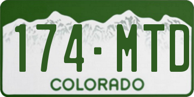 CO license plate 174MTD