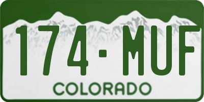 CO license plate 174MUF