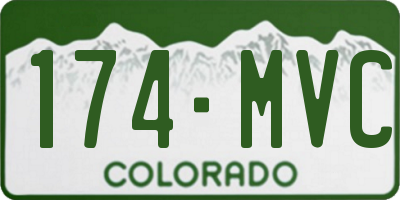 CO license plate 174MVC