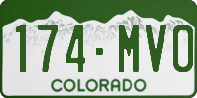 CO license plate 174MVO