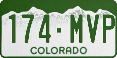 CO license plate 174MVP