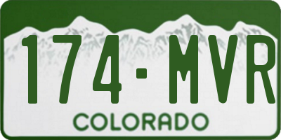 CO license plate 174MVR