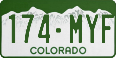 CO license plate 174MYF