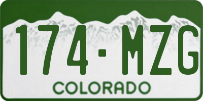 CO license plate 174MZG