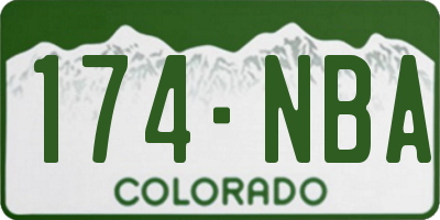 CO license plate 174NBA