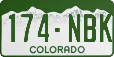 CO license plate 174NBK