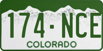 CO license plate 174NCE