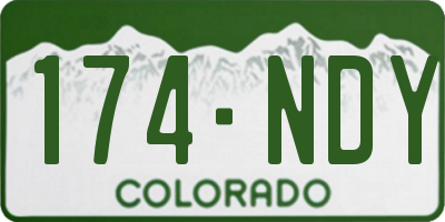 CO license plate 174NDY