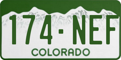 CO license plate 174NEF