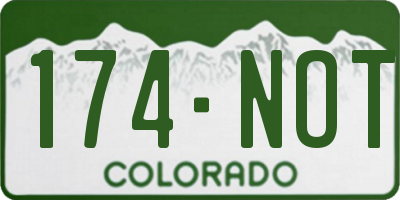 CO license plate 174NOT