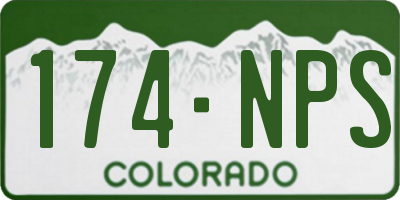 CO license plate 174NPS