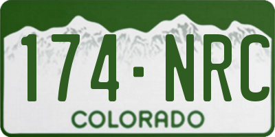 CO license plate 174NRC