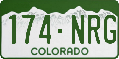 CO license plate 174NRG