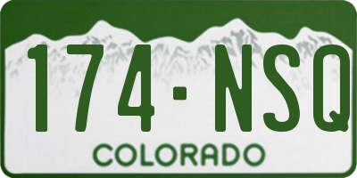 CO license plate 174NSQ