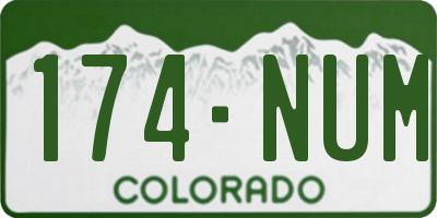CO license plate 174NUM
