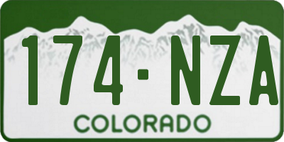 CO license plate 174NZA