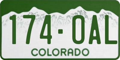 CO license plate 174OAL