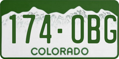 CO license plate 174OBG