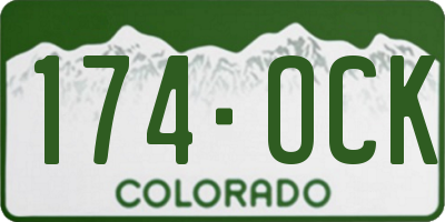 CO license plate 174OCK