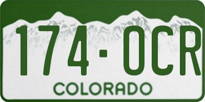 CO license plate 174OCR