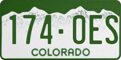 CO license plate 174OES