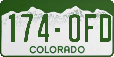 CO license plate 174OFD