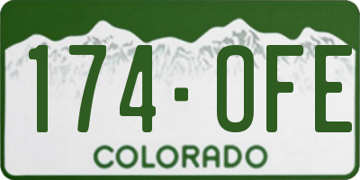 CO license plate 174OFE